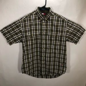 Vtg Tommy Hilfiger Crest Button Dwn Plaid shirt